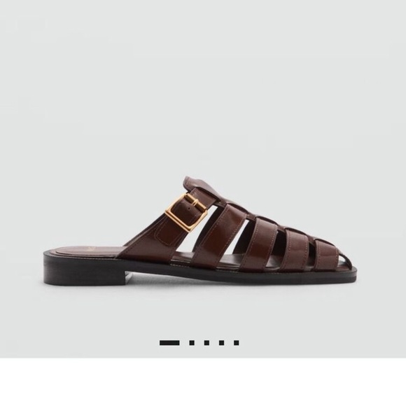 Mango Shoes - Mango MNG Fisherman brown leather sandal; size EUR 38; US 7.5; NWT
